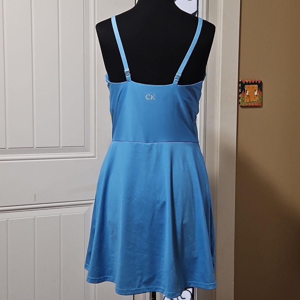 Calvin Klein Blue Performance Stretch Built In Shorts Dress L - Picture 4 of 16